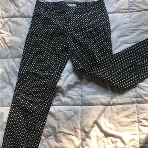 Slim cropped black and white pants